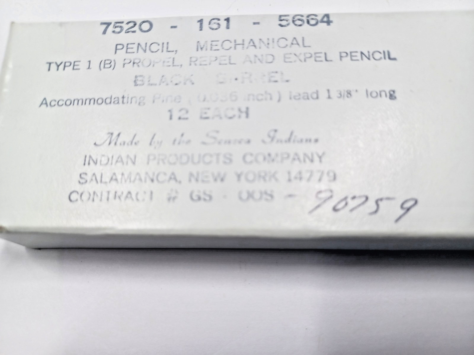 Vintage Old U.S. Govt Mechanical Pencils made by Indian Products Co Seneca Tribe