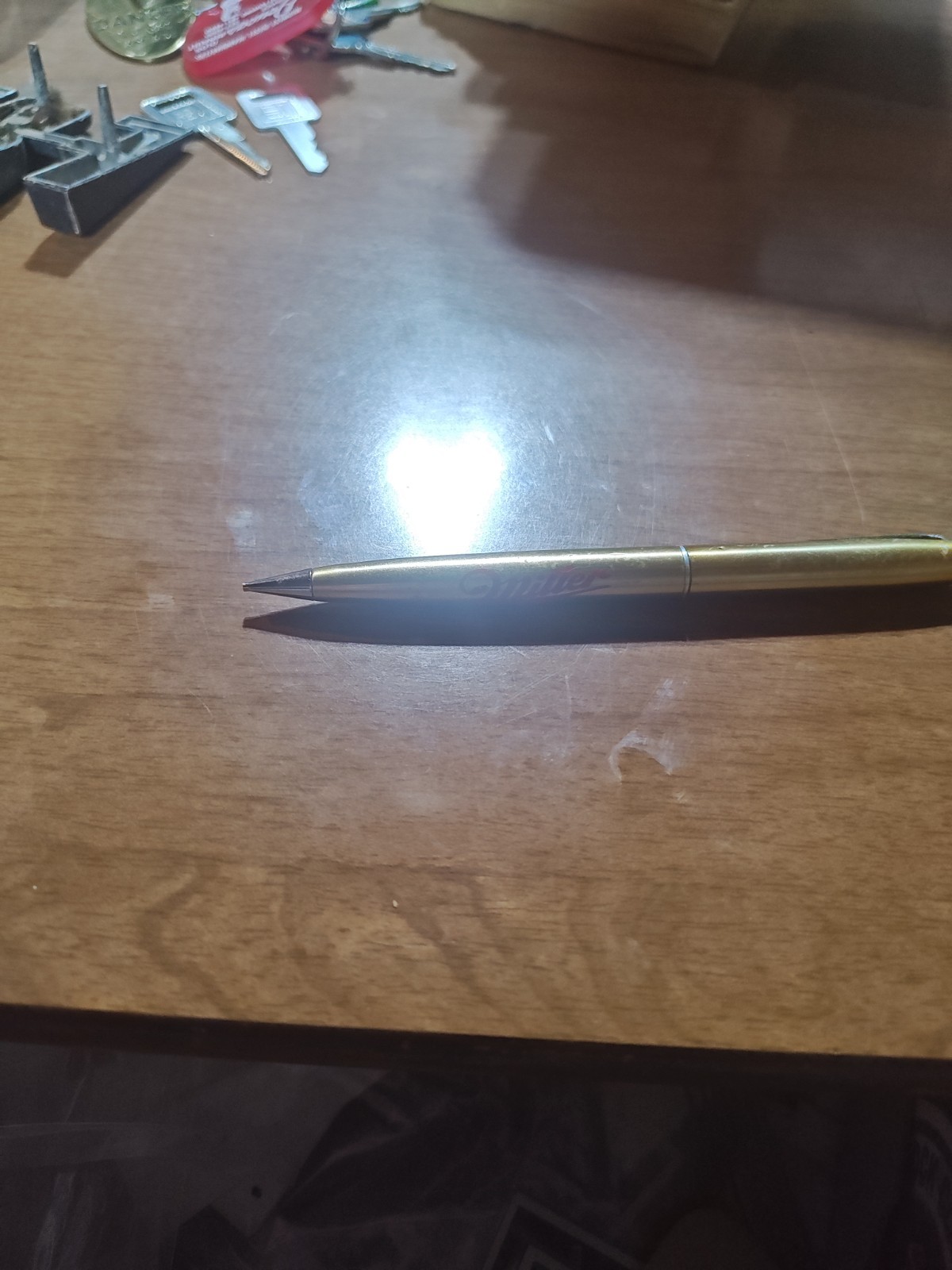 Vintage Wearever Mechanical Pencil Gold Tone Advertisement Miller High Life