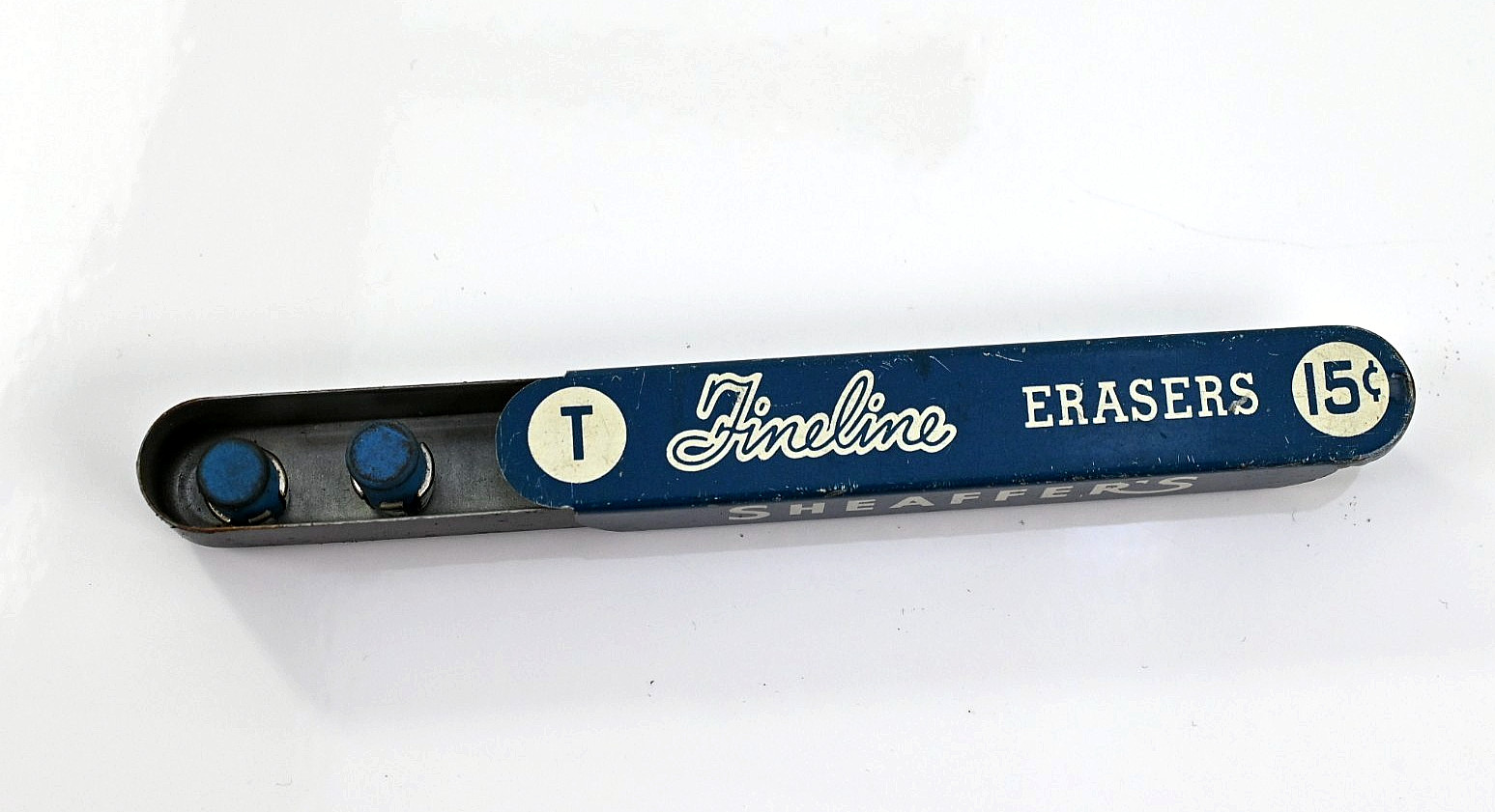 Vintage Sheaffer Fineline Erasers Tin w/ 2 Refills Pencil Eraser