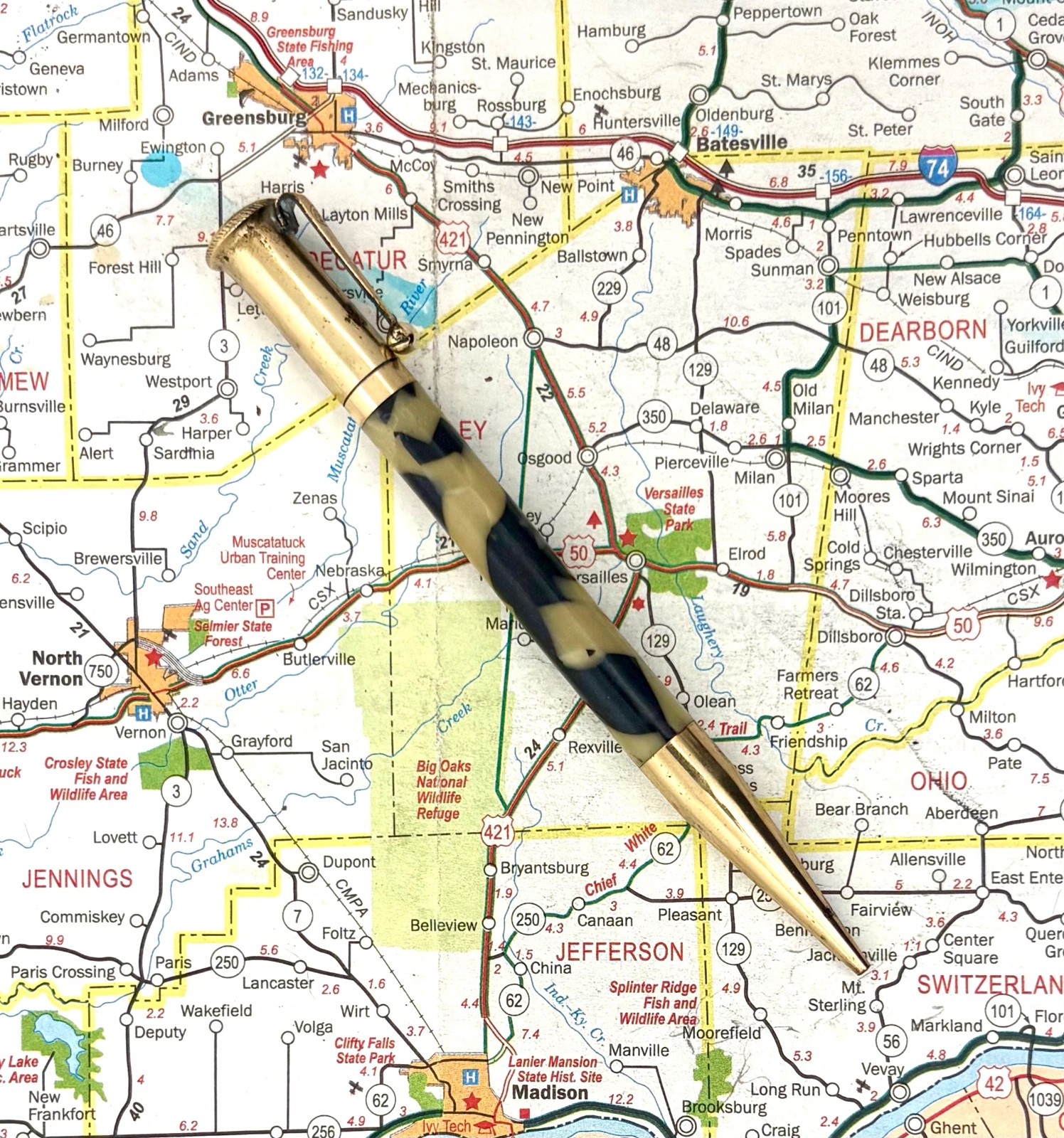 Vintage 1920s Moore mechanical pencil w/ gold-filled trim – “military clip”