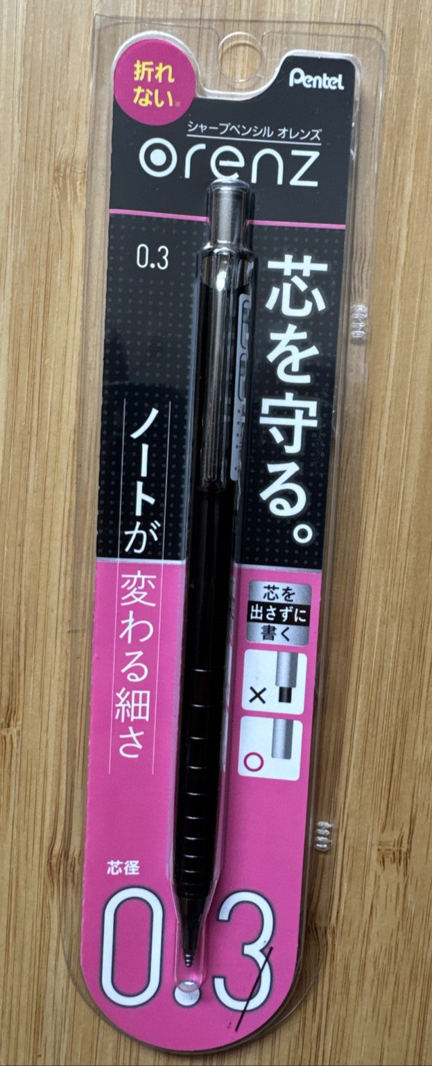 Pentel ORENZ 0.3mm Mechanical Pencil XPP503-A Black Body Color Made In Japan