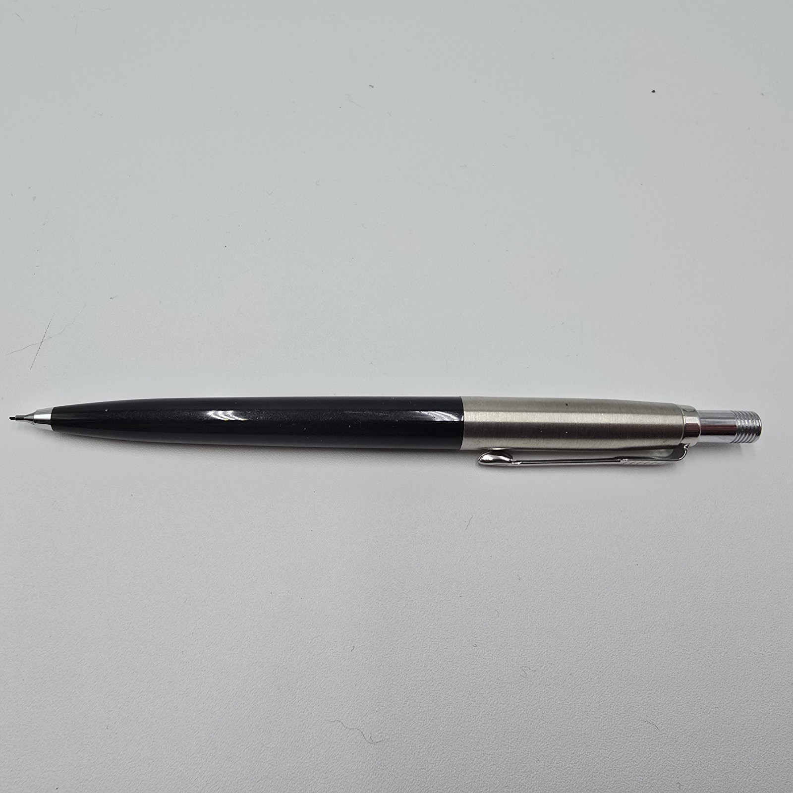 Vintage Parker Jotter Mechanical Pencil 1mm BLACK/Silver w/ Brass Threads USA