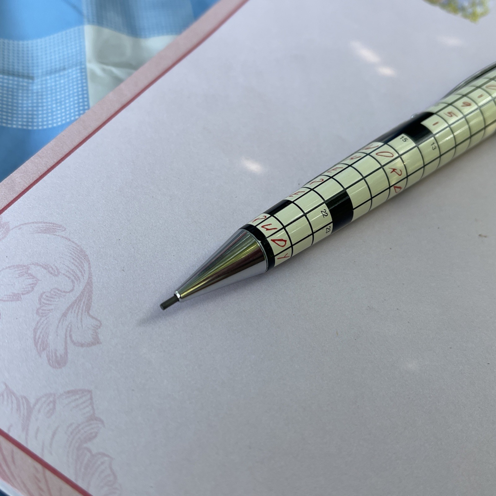 Retro 51 Tornado Mechanical Pencil featuring a crossword puzzle