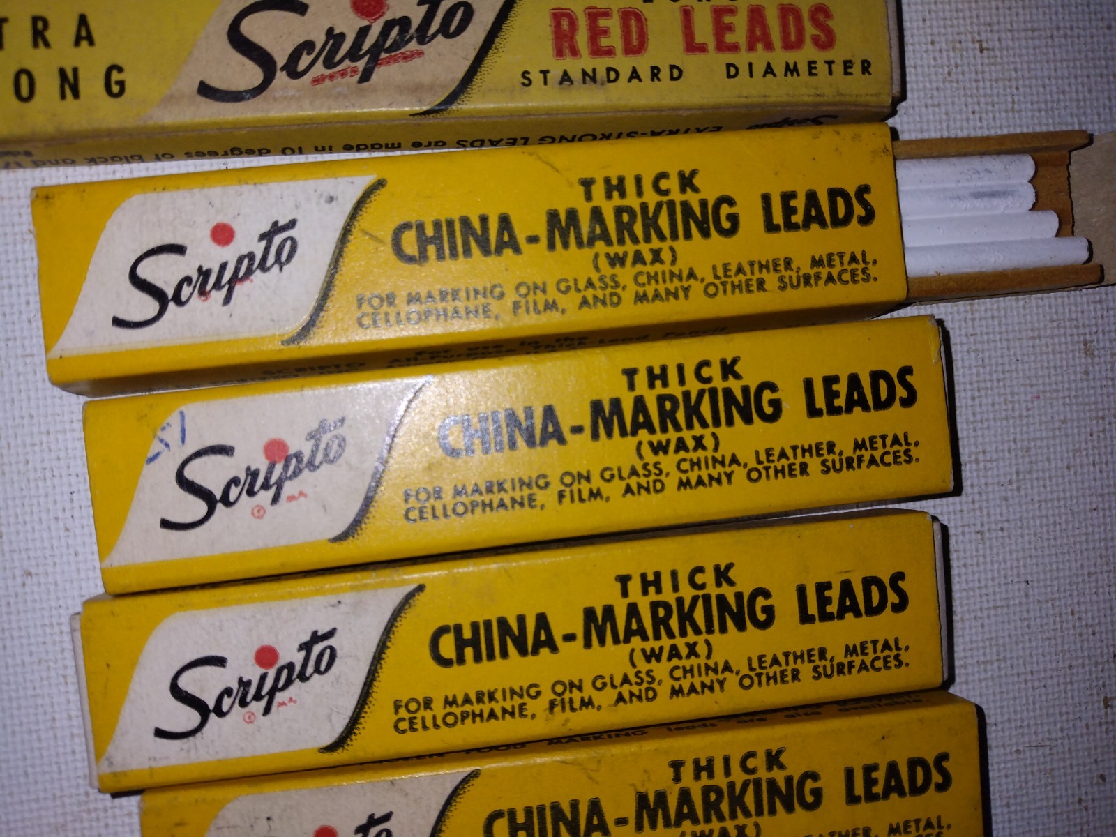 VINTAGE MECHANICAL PENCIL ERASERS RED LEADS CHINA MARKING LEADS SHEAFFER SCRIPTO