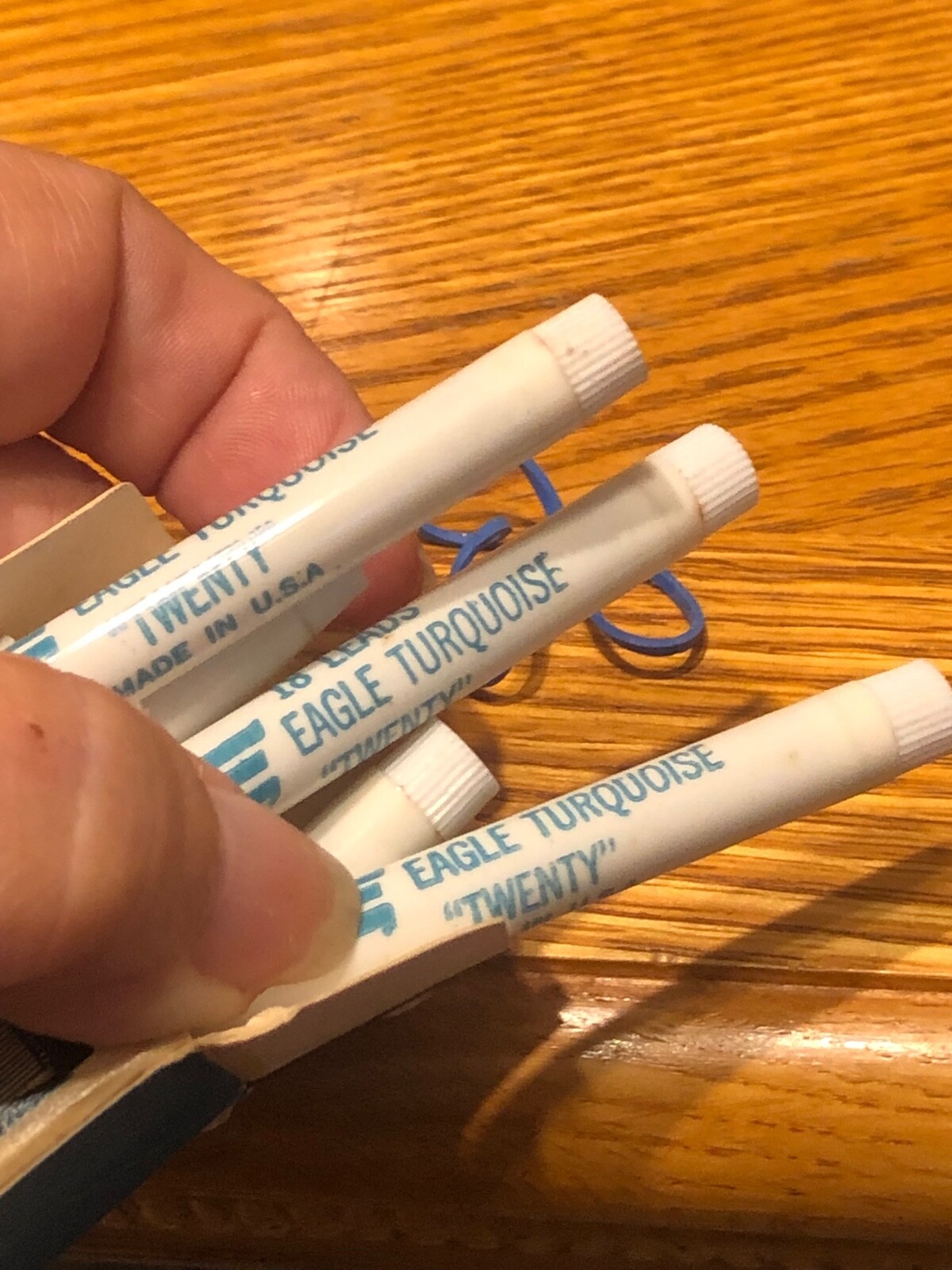 Vintage Eagle Turquoise “twenty” HB Pencil Leads from Dad’s Estate.