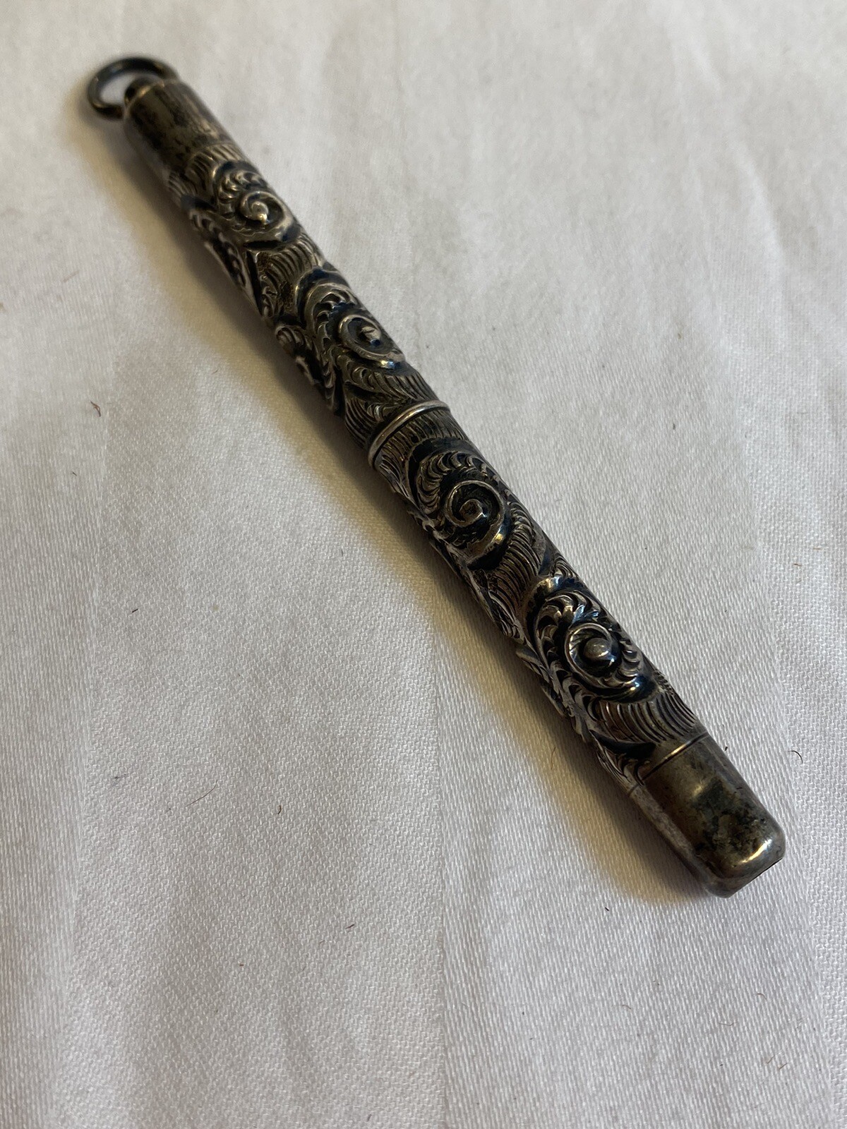 Vintage Sterling Silver Twist Pencil With Necklace Loop.