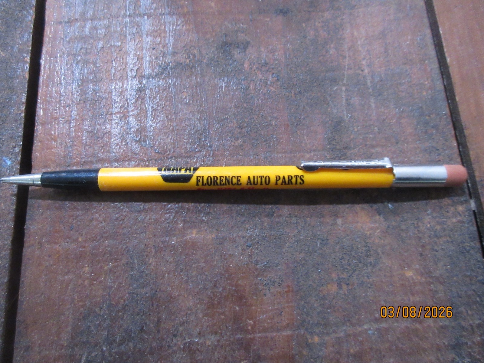 Vintage Florence Auto Parts Store Mechanical Advertising Pencil Napa- Oregon