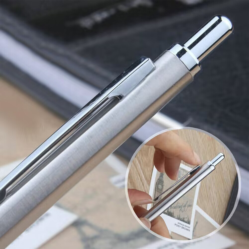 7pcs Mechanical Pencil Black Pencil Writing And Drawing Professional Pen Metal