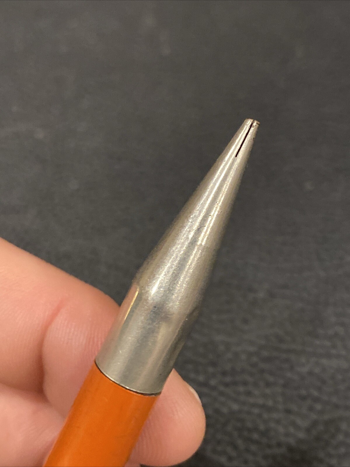 VTG Blue and Silver Welsh Mfg Co Working Mechanical Pencil Antique ORANGE AS IS*