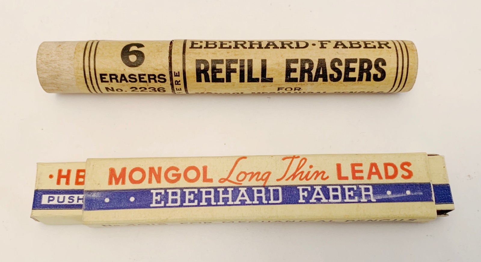 Vintage Eberhard Faber Mongol Long Thin Lead No. 4015 and Refill Erasers no 2236