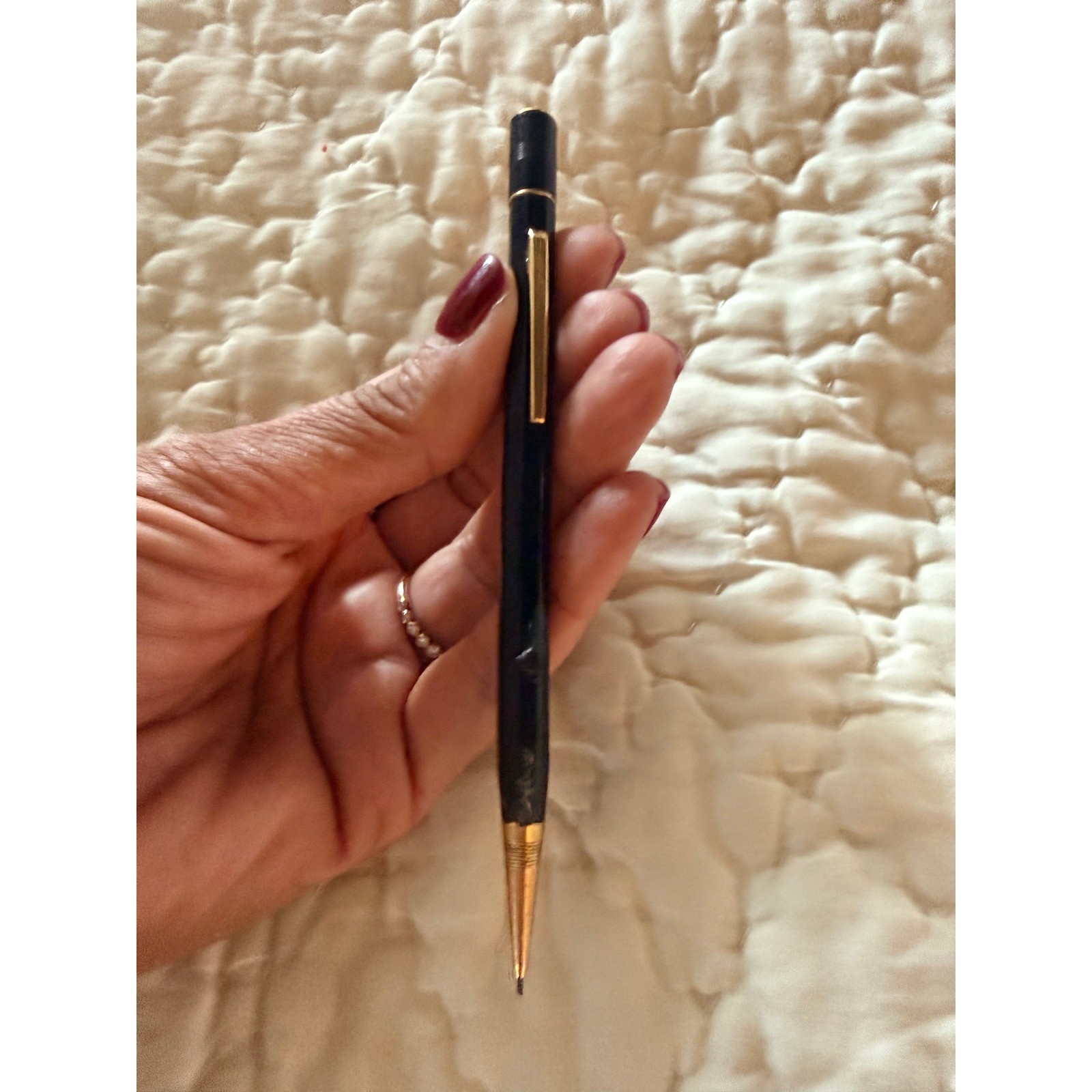 Vintage Mechanical Pencil Telescoping Metal Pencil and Black Gold Tone Pencil