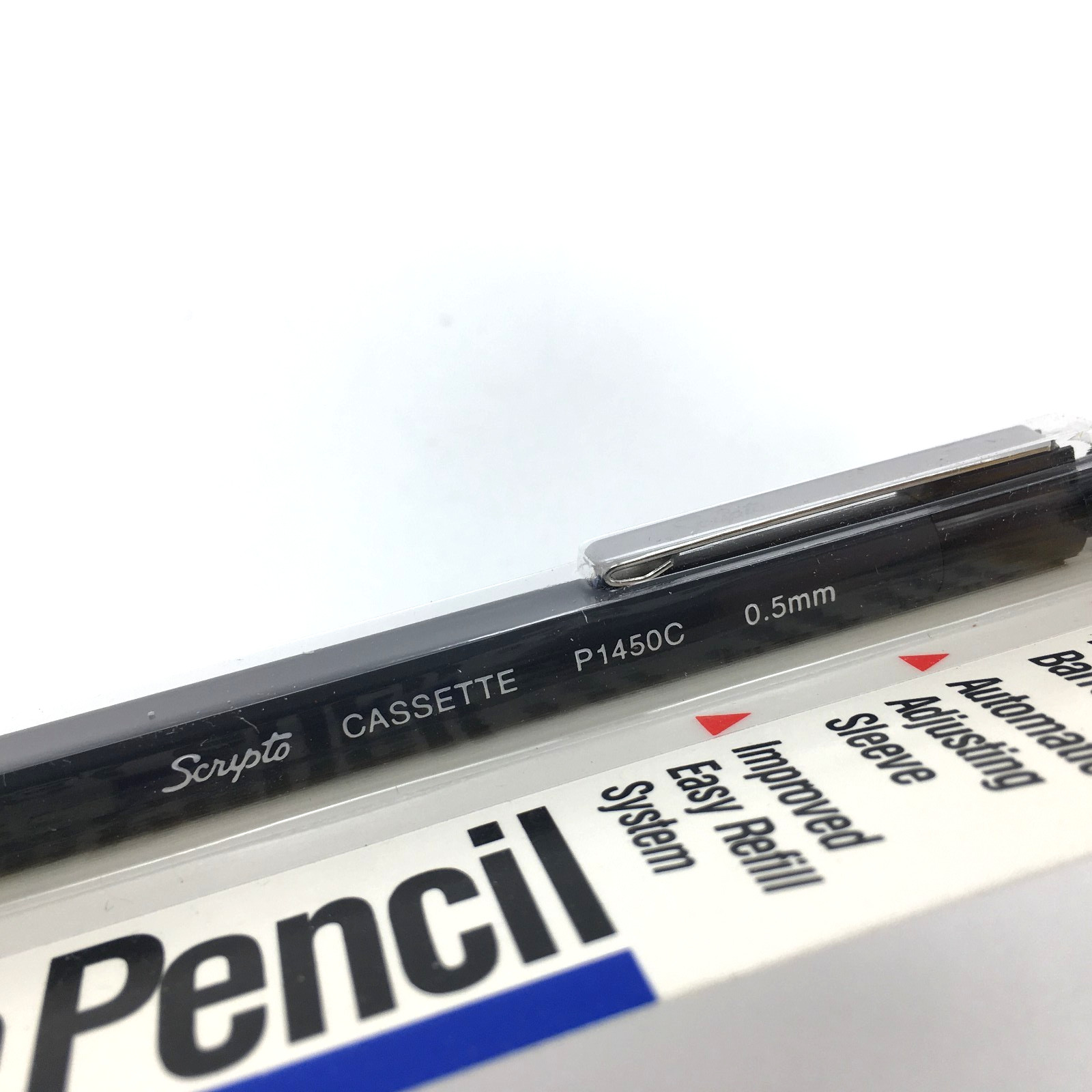 (X3) 1990 Scripto Super Cassette Mechanical Pencil P1450C .5mm Lead Black Japan