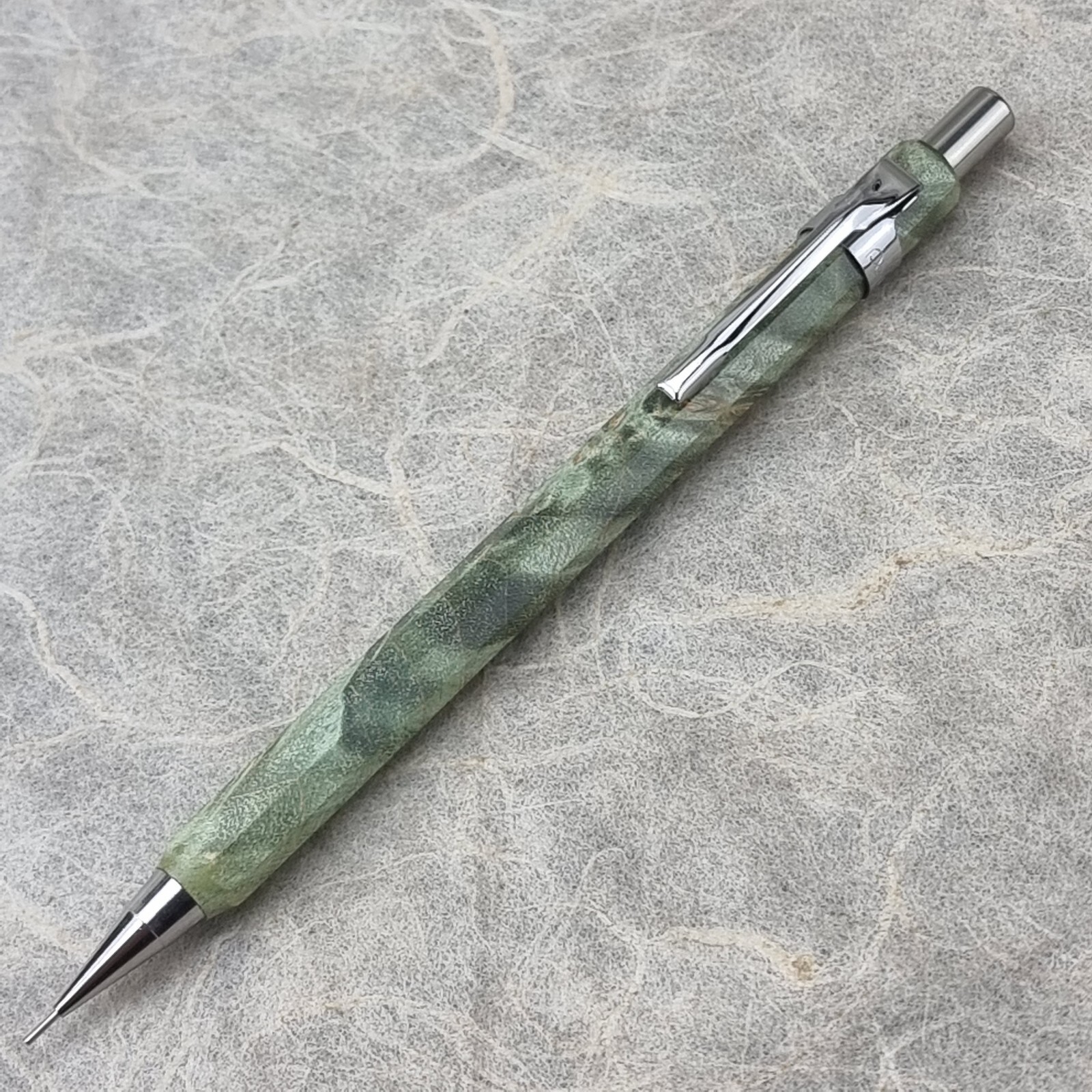 Hand Crafted Pentel P-205(0.5mm) Mechanical Pencil with Octagonal Wood Barrel