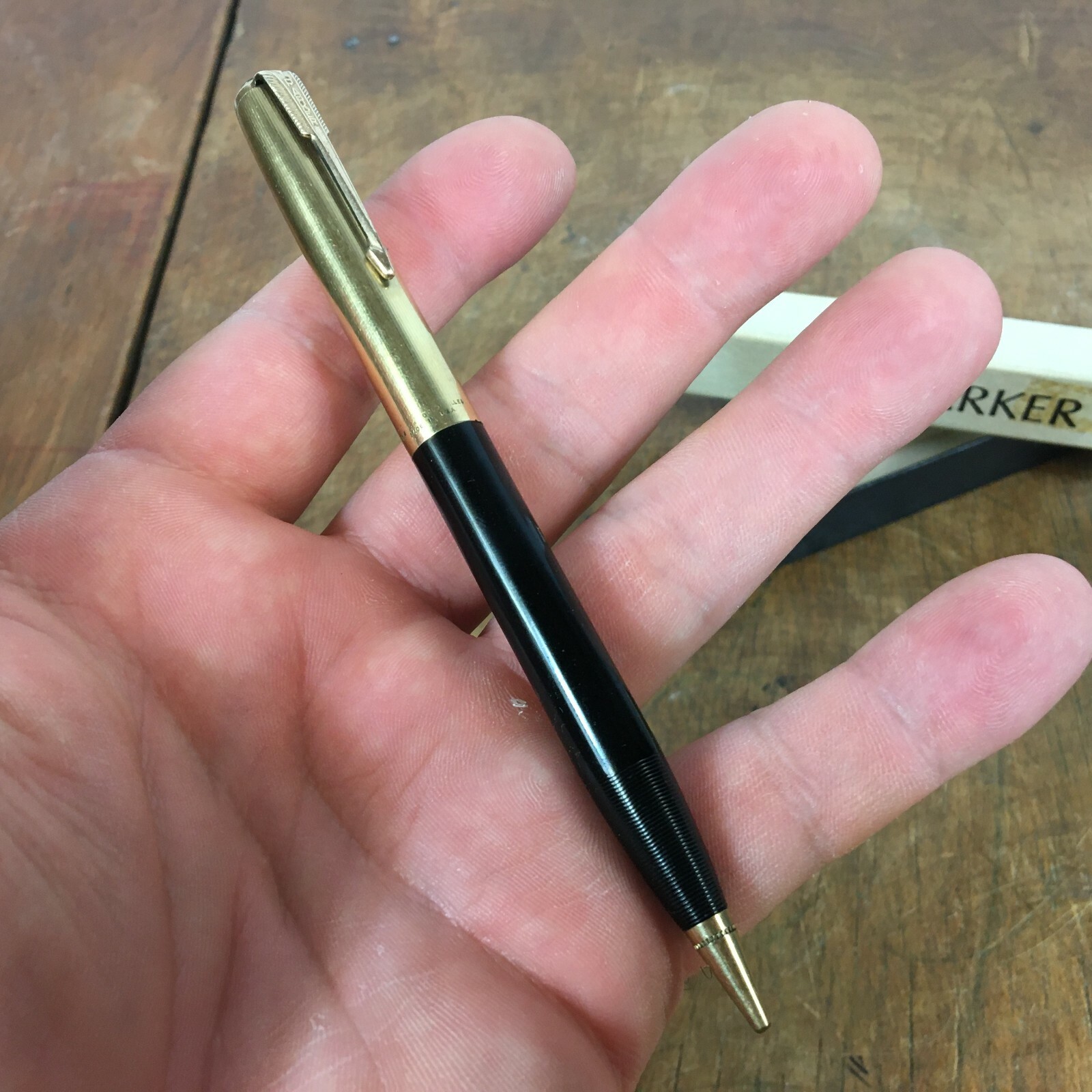 Vintage Parker 1/10 16 K Gold Filled Mechanical Pencil Pen Box Office Desk Mid C