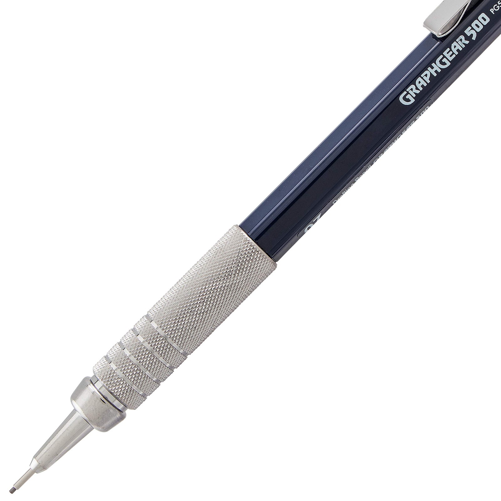 Pentel Mechanical Pencil Blue Metallic Grip HB Lead Refillable Eraser 1 Pack
