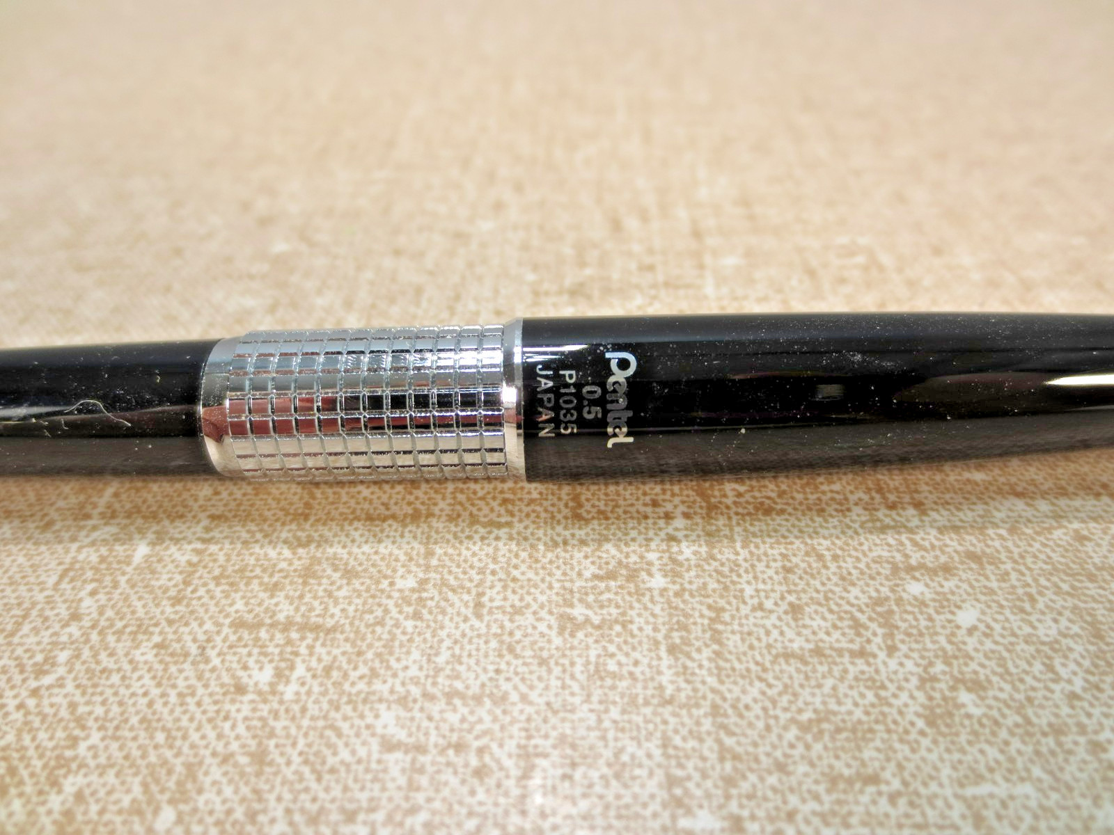 Pentel Sharp Kerry Mechanical 0.5 Pencil Black Barrel P1035 w/ Plastic Case