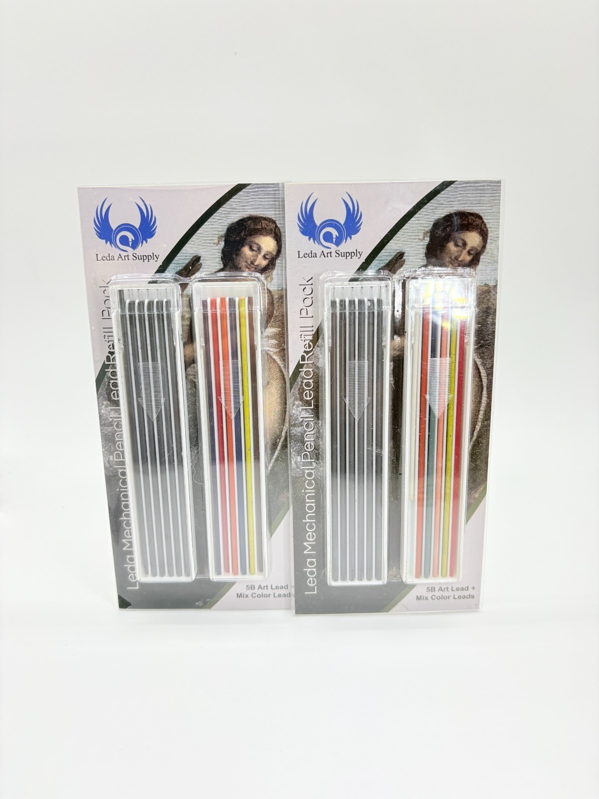 LEDA Art Supply Mechanical Pencil Lead Refill 5B Black & Mix Color
