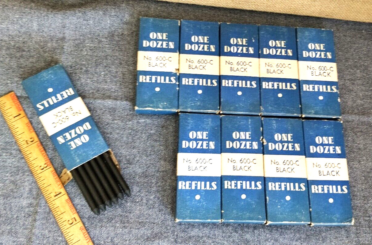 NOS Vintage Tweeten 10 boxes of 12 leads No. 600-C Black Crayon Marking 🇺🇸