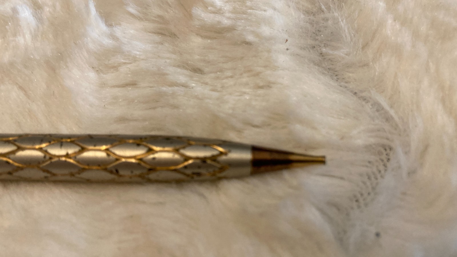 Vtg 1960s Lady Sheaffer Tulle Pattern Twist Mechanical Pencil Silver Gold Toned
