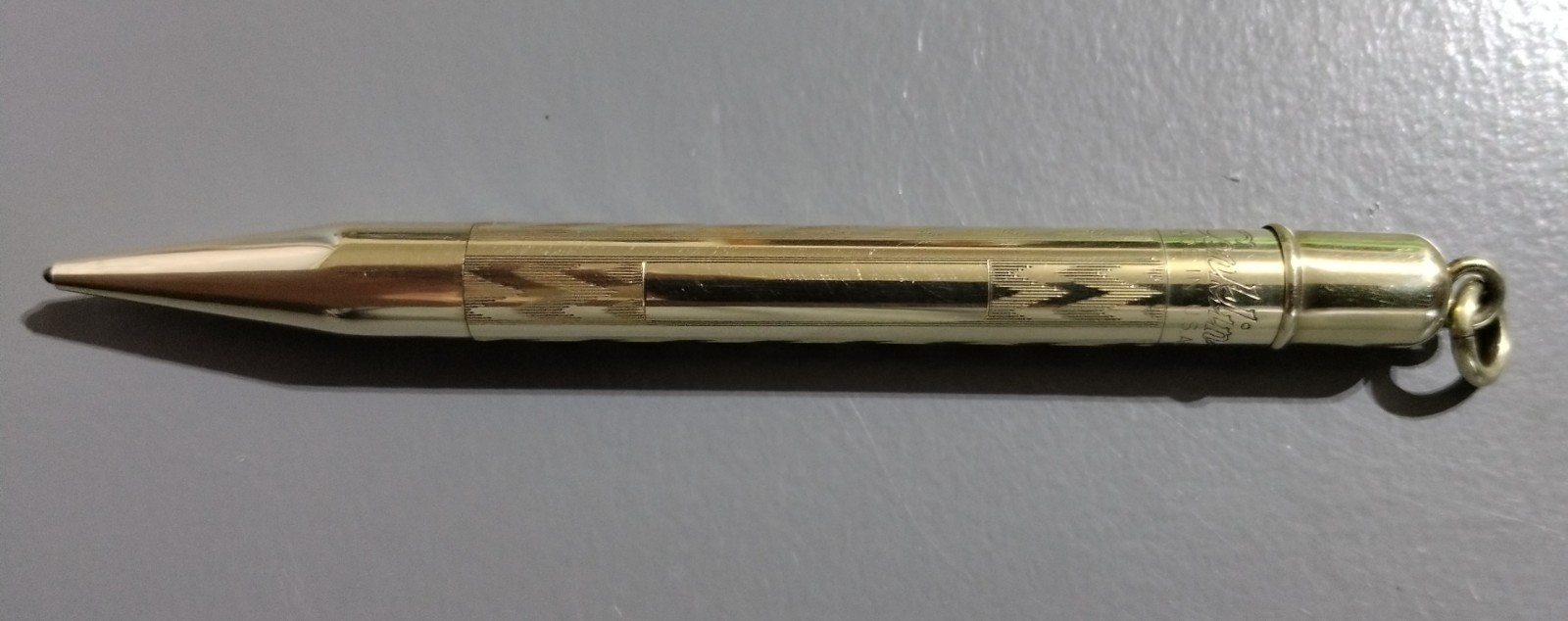 Vintage 1920 Conklin Mechanical Pencil Rolled Gold Chased With Engraving Rare