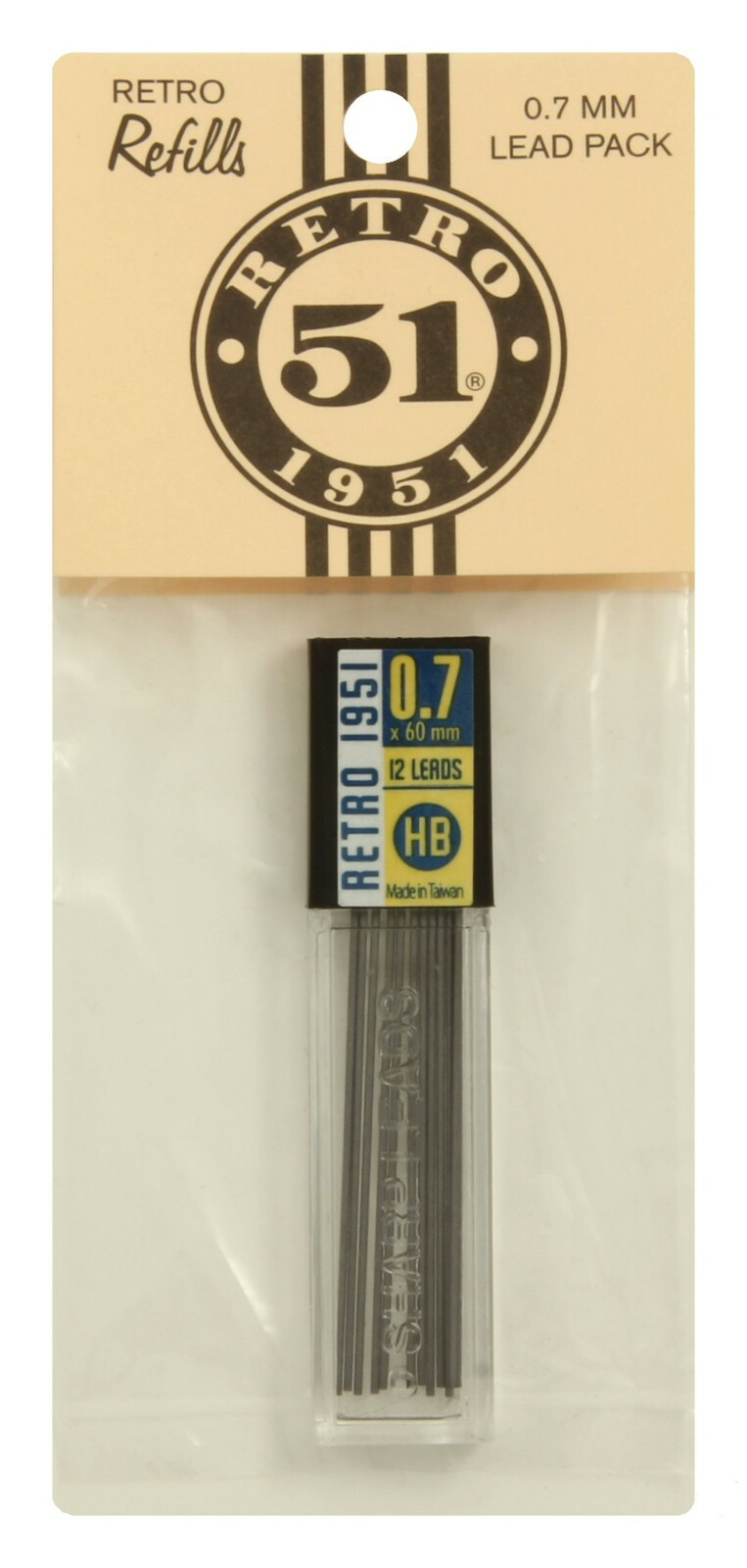 Retro 51 Hex-O-Matic Pencil .7mm Lead Refill Pack of 12 Leads / #REF40-L