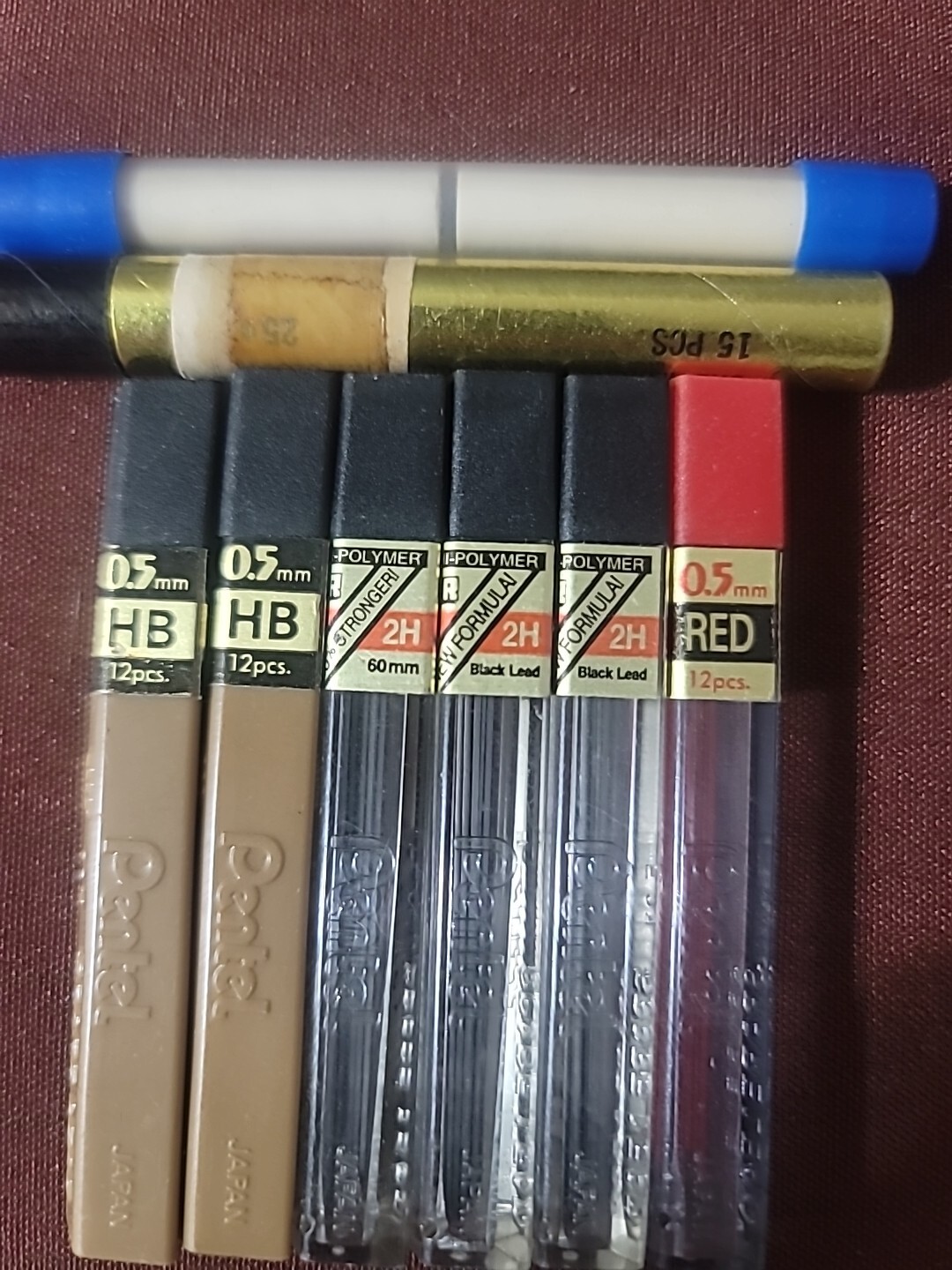 Lot Of 6 Vintage Pentel Pencil Lead Sticks 0.5 Japan Stationery Company