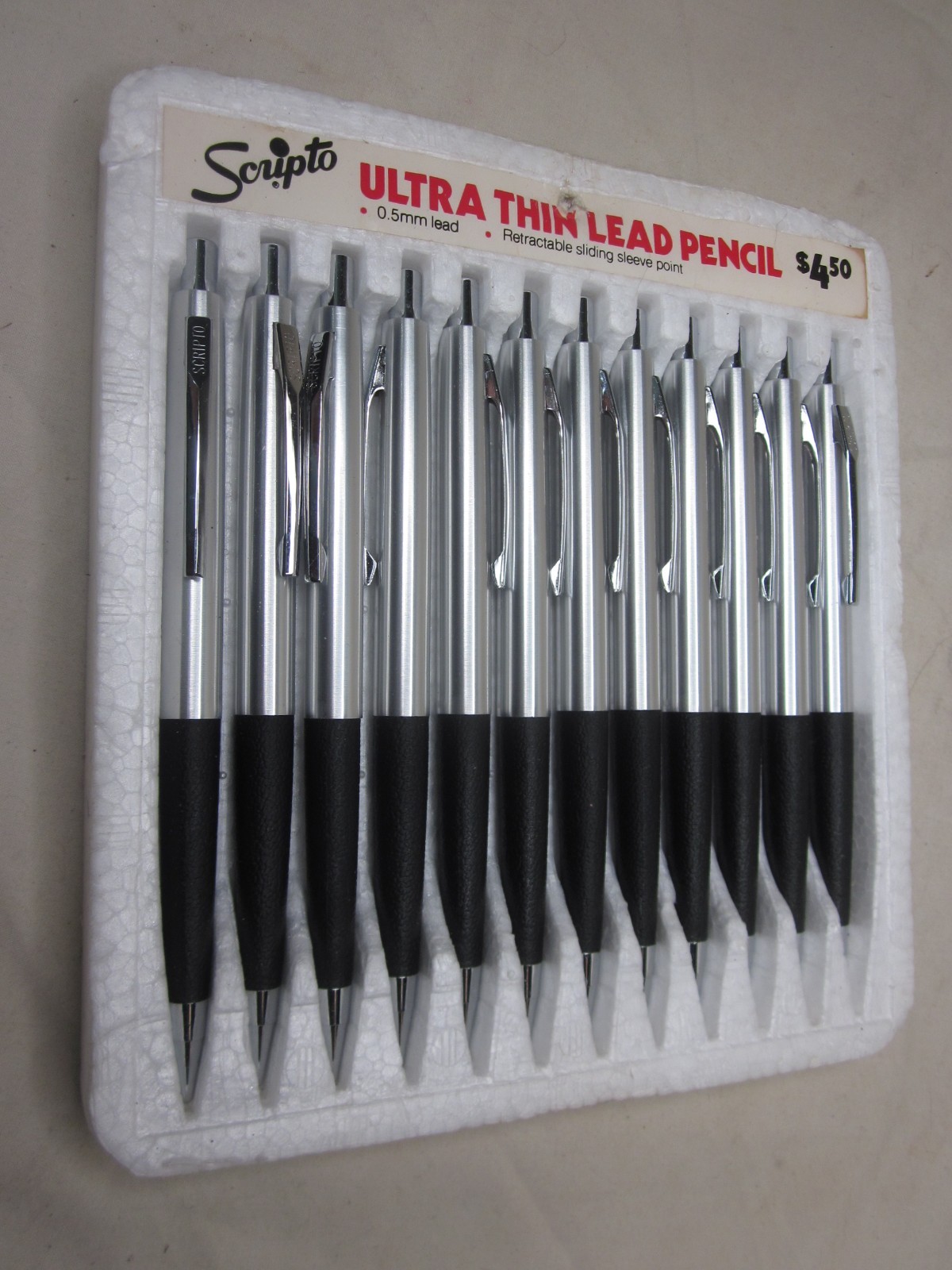 12 vintage Sripto ULTRA THIN LEAD PENCIL .5mm mechanical pencils display lot