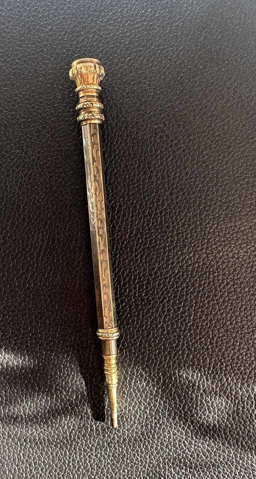 Antique Victorian-Era Retractable Mechanical Pencil with Citrine ? End Stone