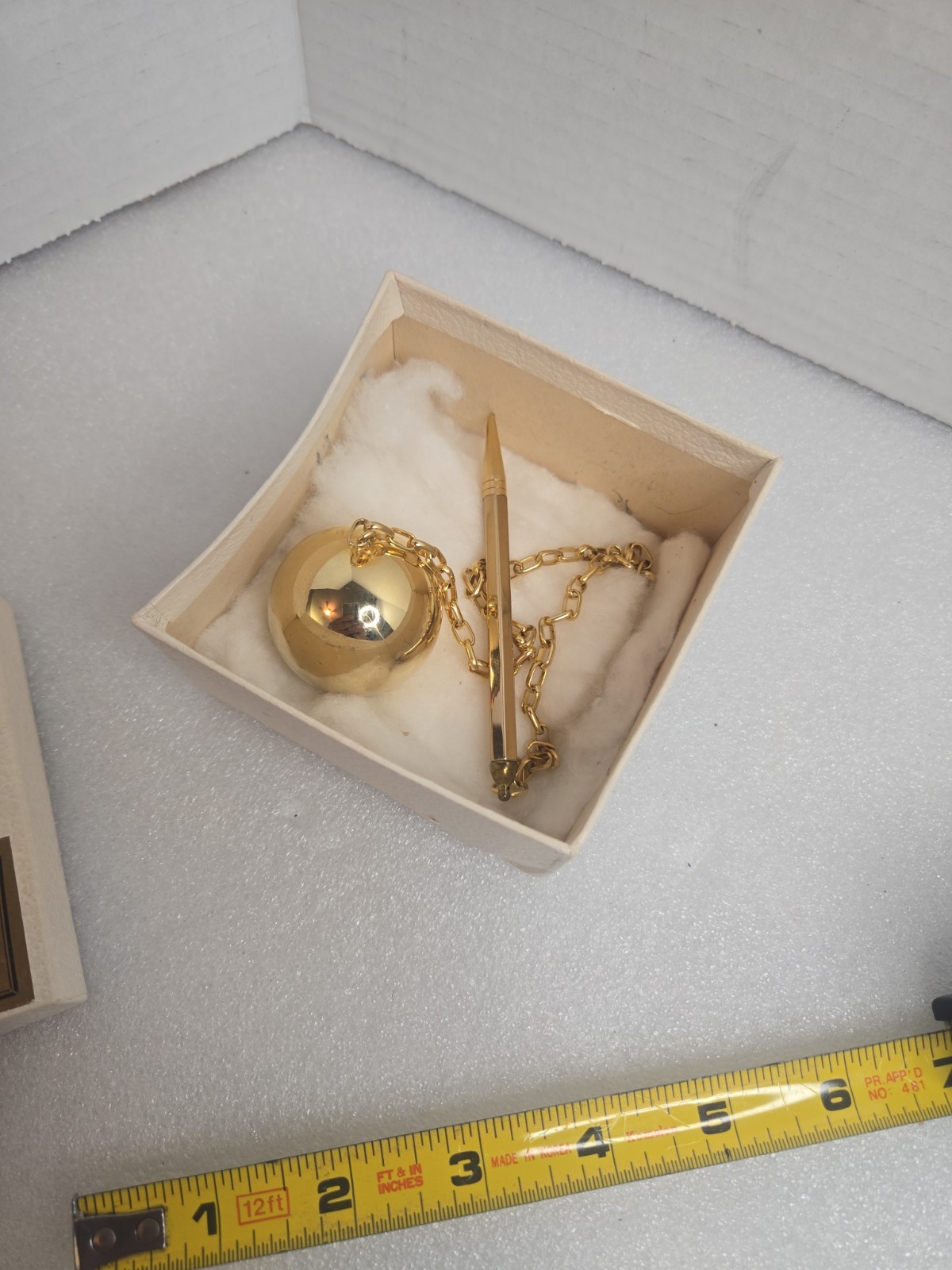 RARE Gold Plated Mechanical Pencil Weighted Ball With Chain Desk accessory