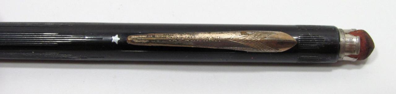 Vintage Eversharp White Star Mechanical Pencil Art Deco Lines Black USA
