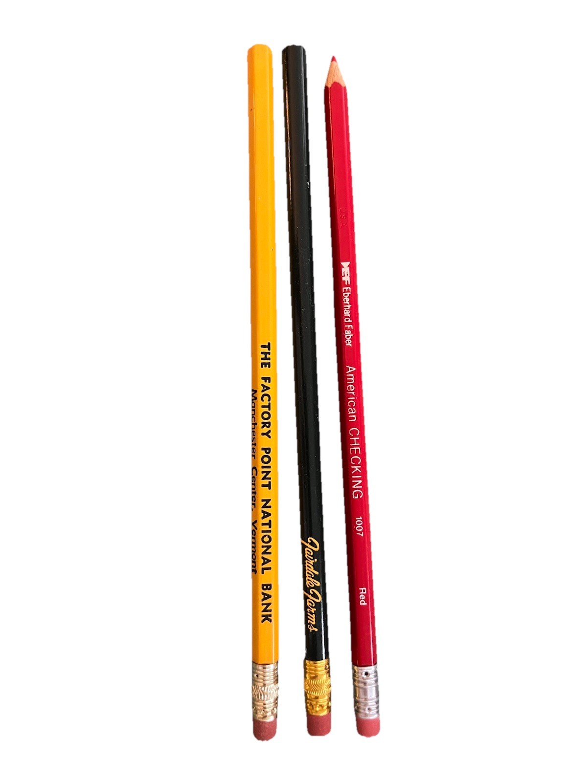 Lot of 3 Vintage Pencils Advertising Mixed Lot Unused Retro Collectible 60 70s