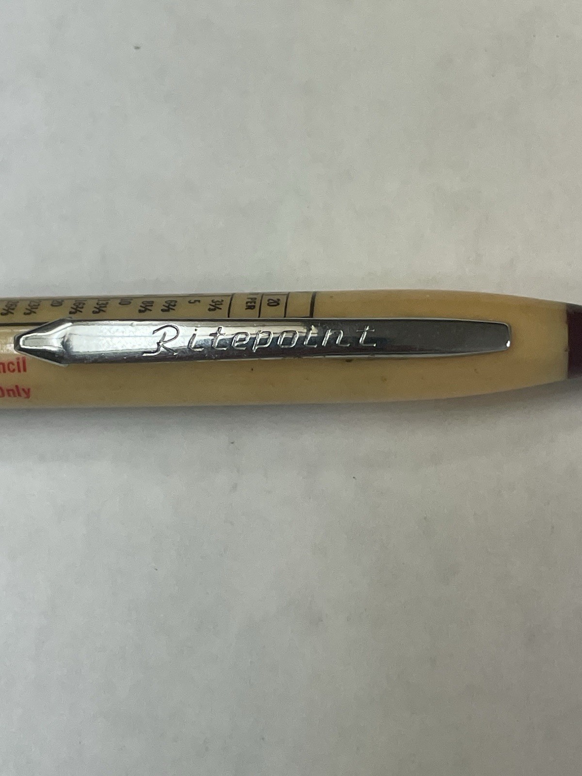 Vintage Ritepoint Salesman Sample Calendar or Chart Pencil