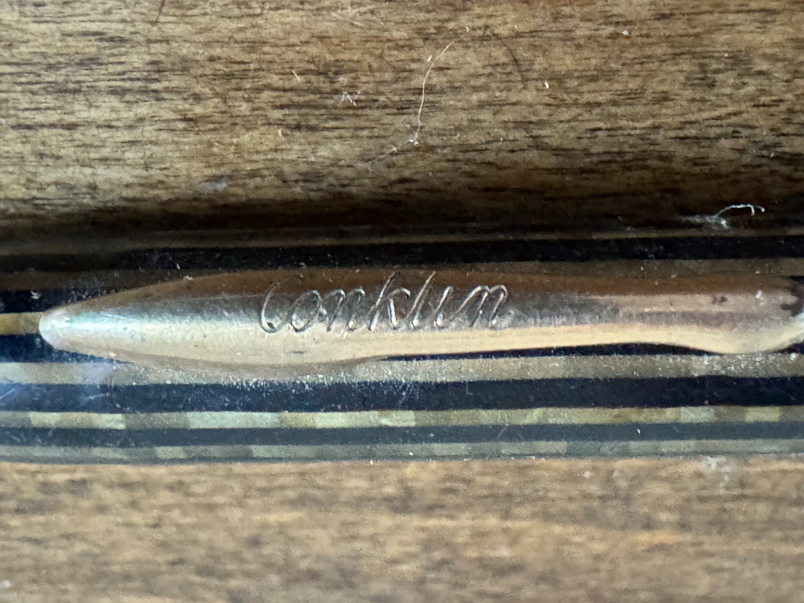 VINTAGE CONKLIN MECHANICAL PENCIL STRIPED TORTOISE SHELL BROWN WORKS