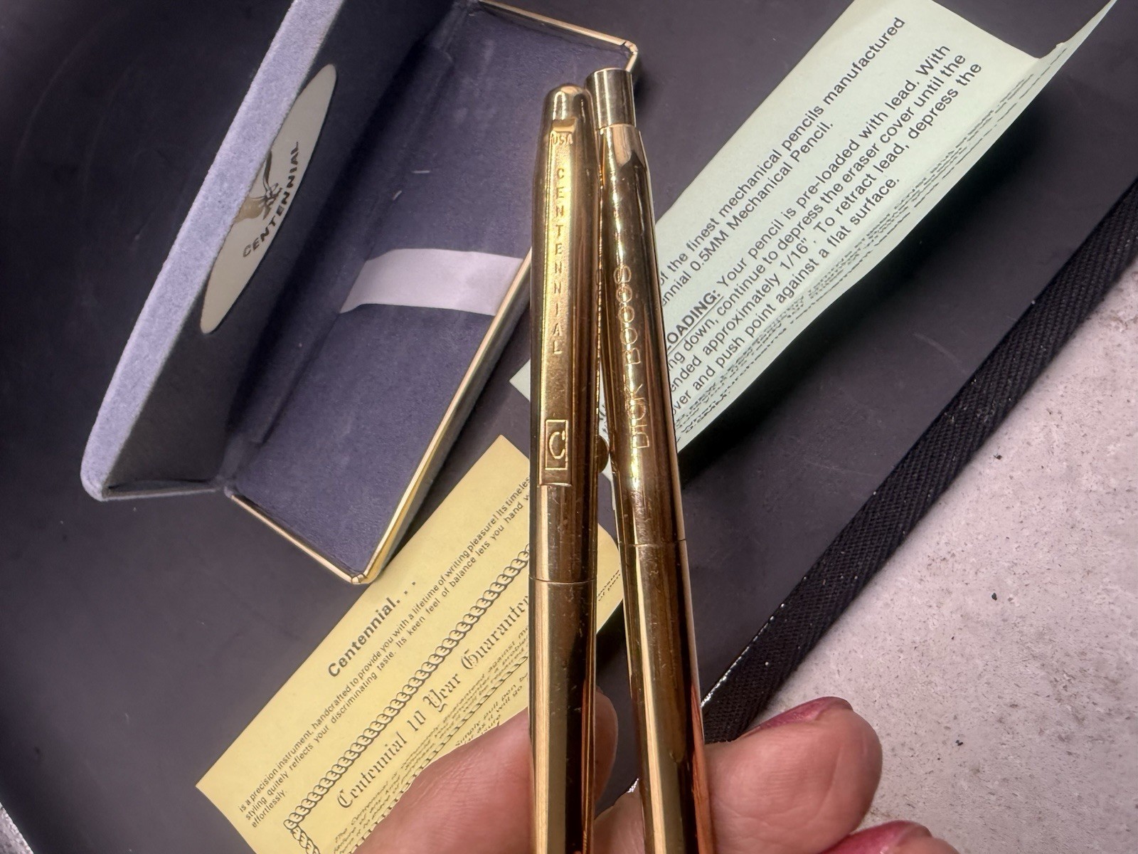 Centennial Mechanical Pencil & Pencil & Set Gray Velvet VTG READ