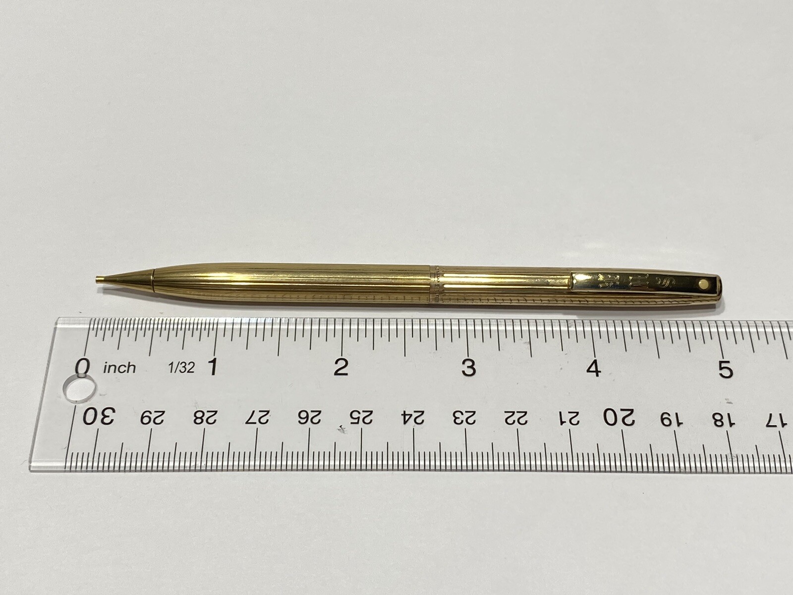 Sheaffer Gold Electroplated Casing White Dot Mechanical Pencil Personalized name