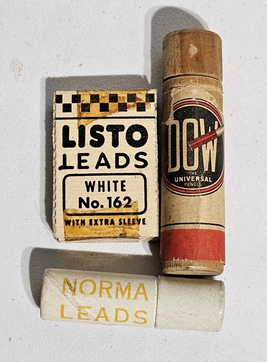 Vintage Mechanical Pencil Leads Lot – Norma Yellow / Dow Red / Listo White