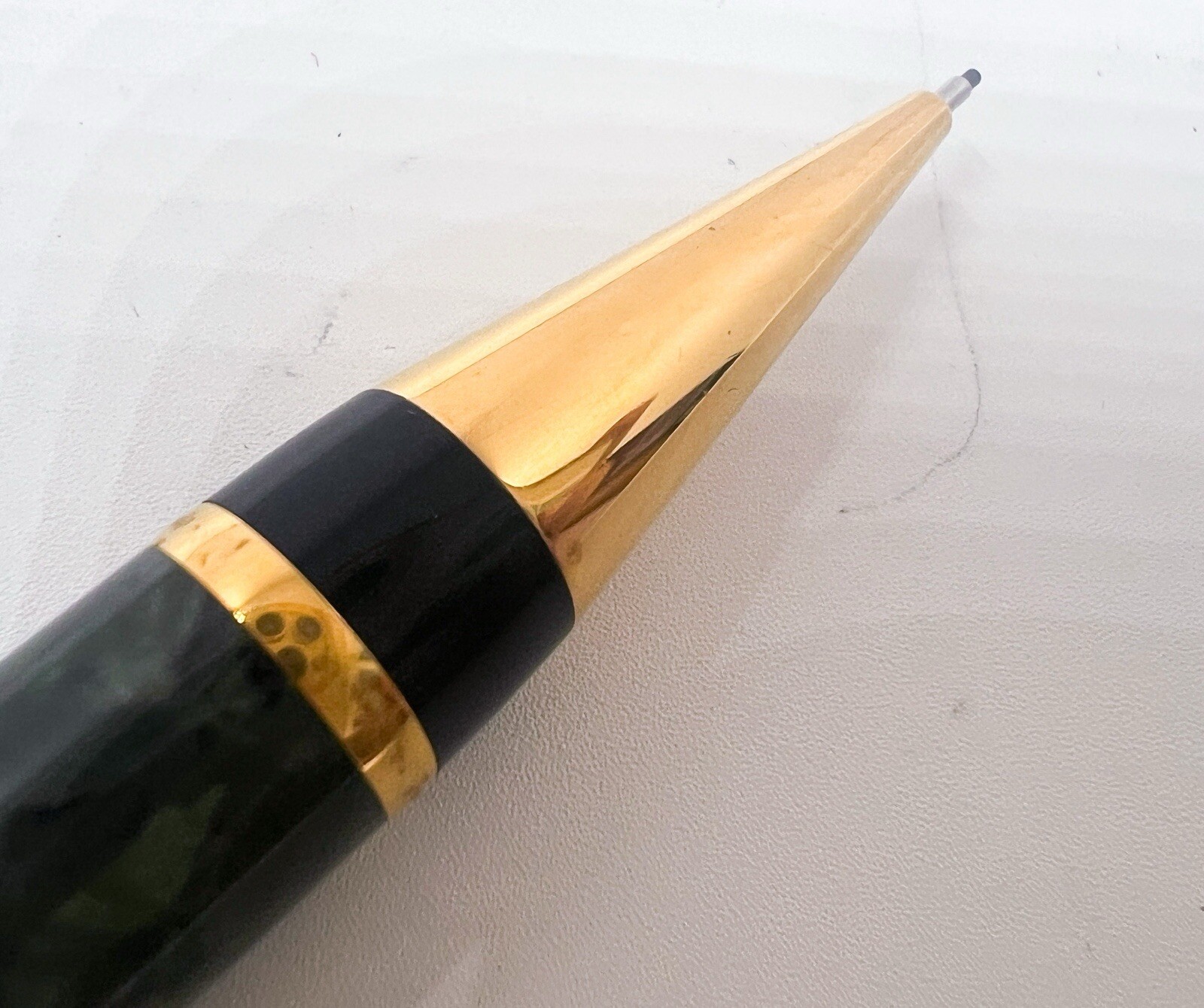 Parker Duofold 23K 0.7mm Mechanical Pencil Twist jade Marble Green Cherry Wood