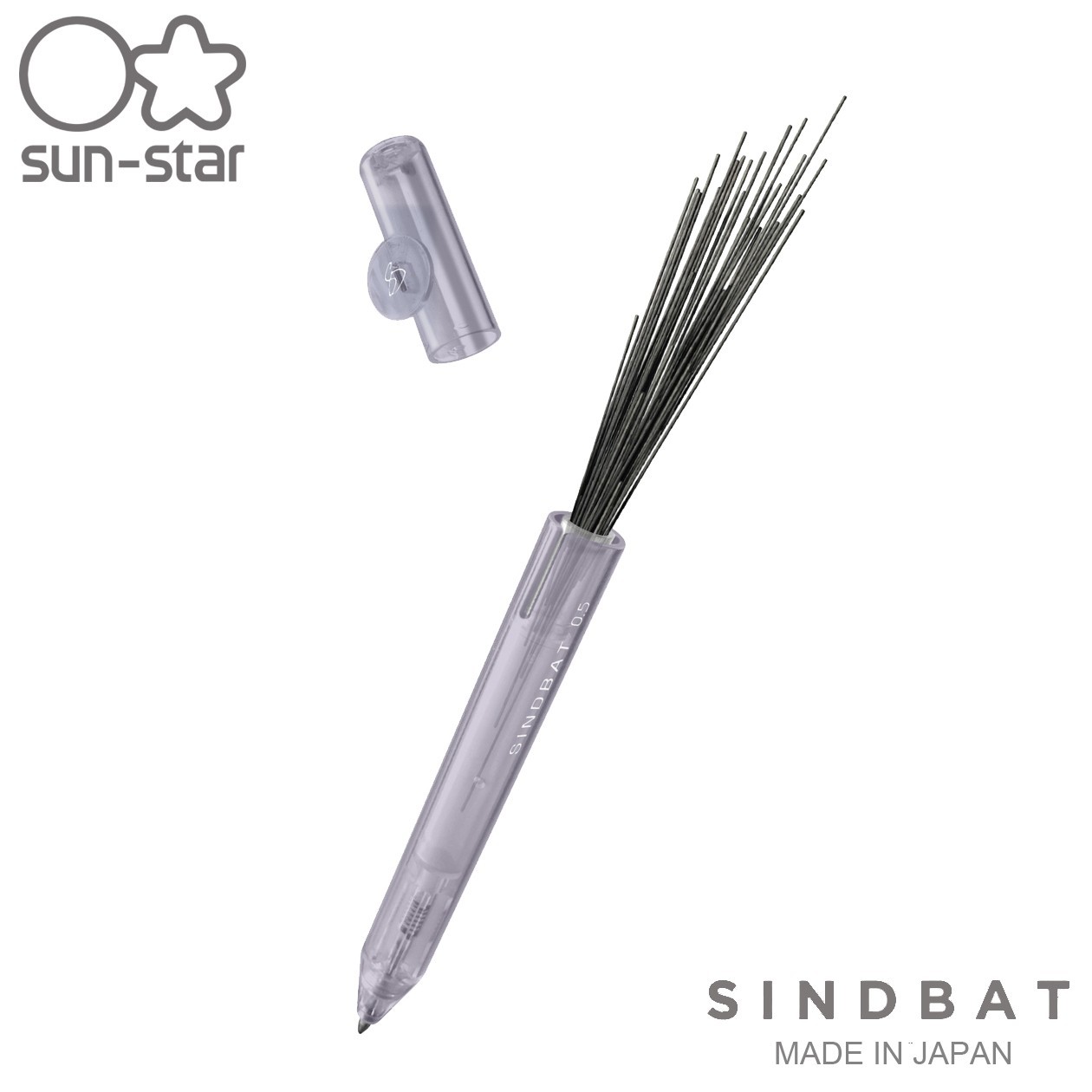 SUN-STAR SINDBAT Mechanical Pencil 0.5mm with 40 Refills Made in Japan