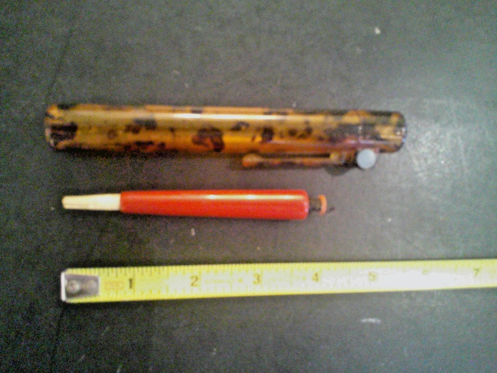 Unusual Vtg Antique Mechanical Golf Thread Spool Pencil VVGC + Mottled Case