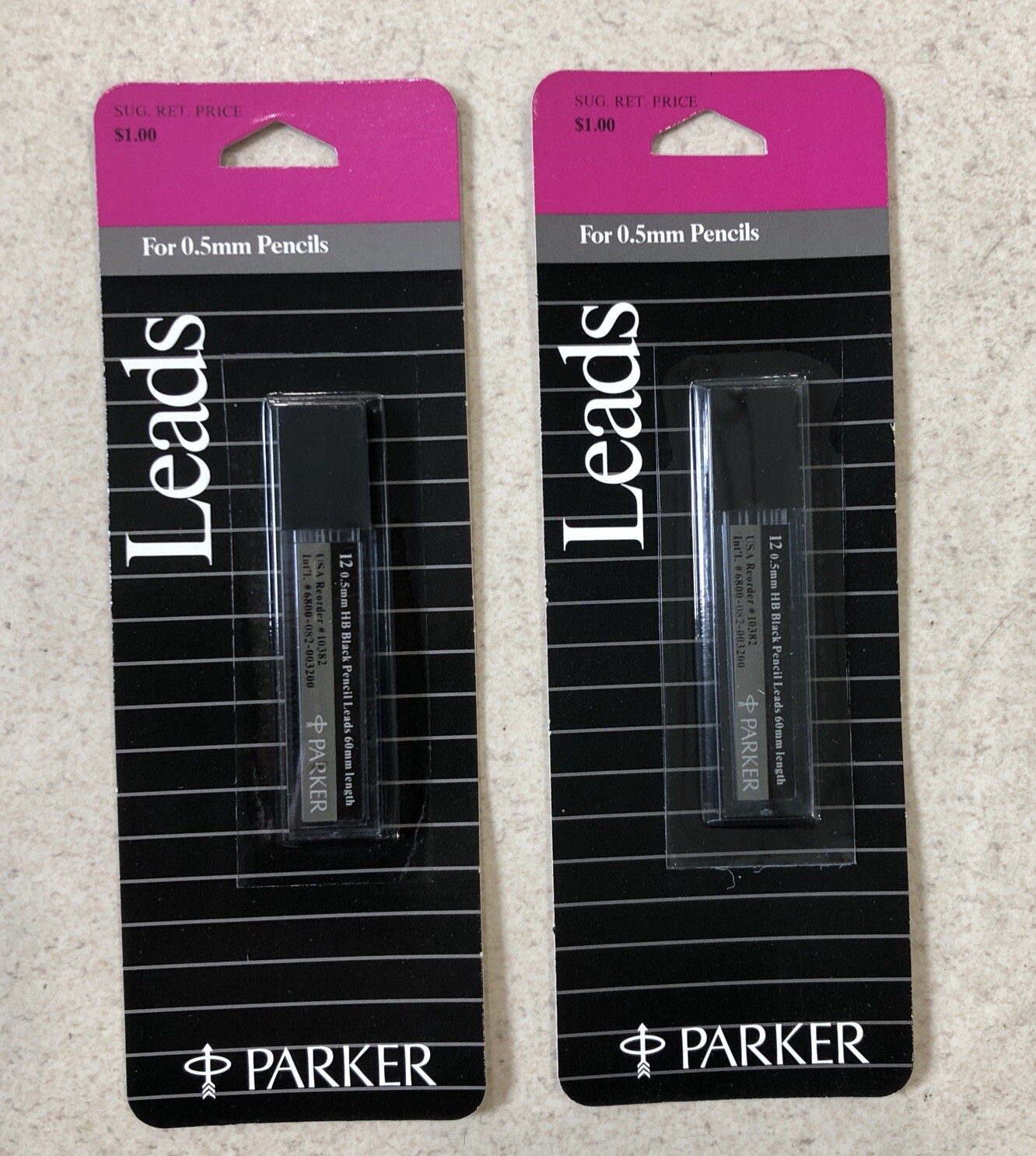 Parker Refillable Leads #10382 0.5 mm (2 Packs) 12 in each – NEW