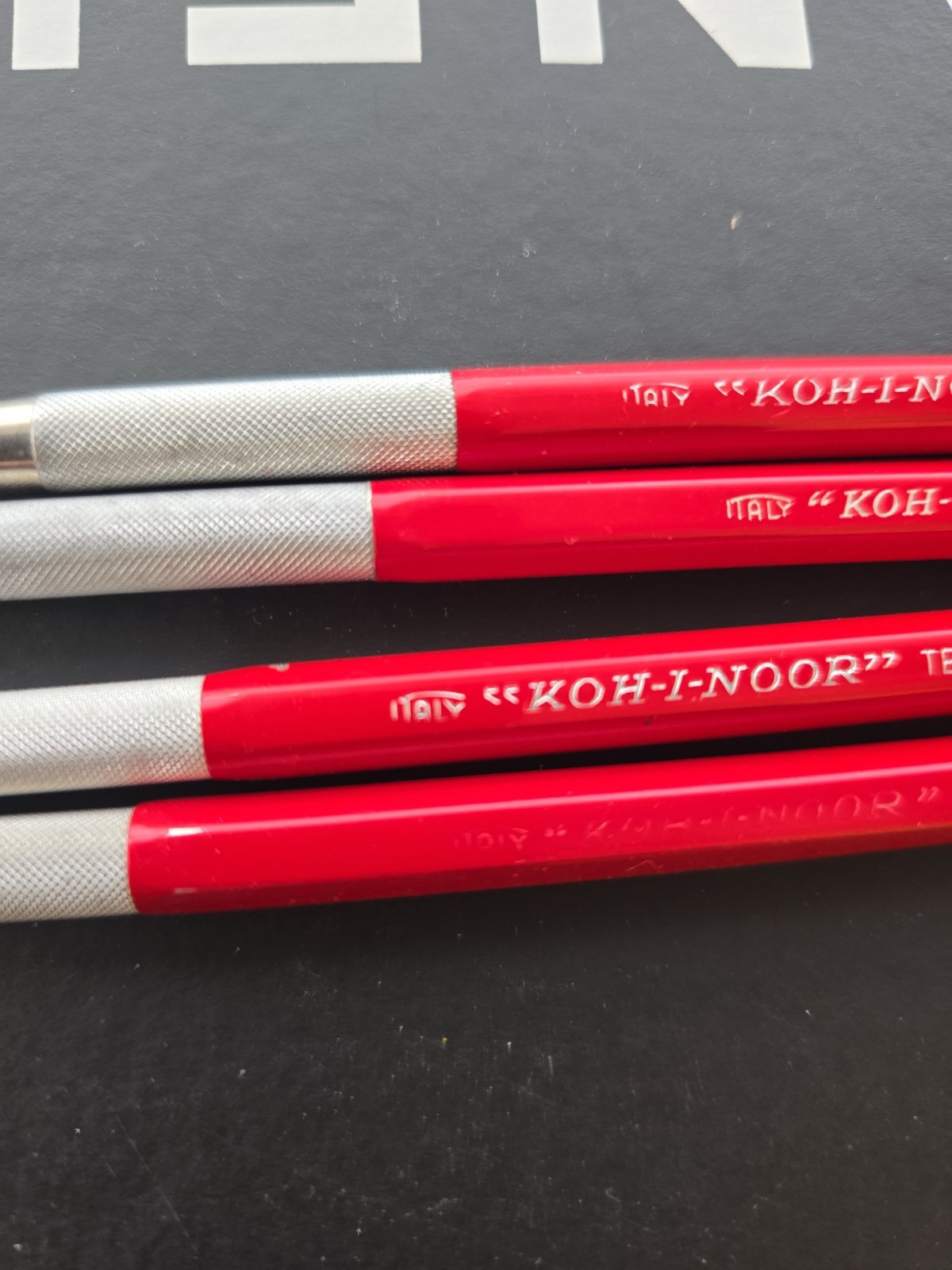 Vintage Koh-I-Noor Adapto 5611 Lead Holder Drafting Pencil Italy Set of 4