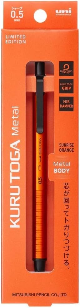 Uni-ball Kuru Toga Metal Mechanical Pencil 0.5mm Sunrise Orange Japan JDM New