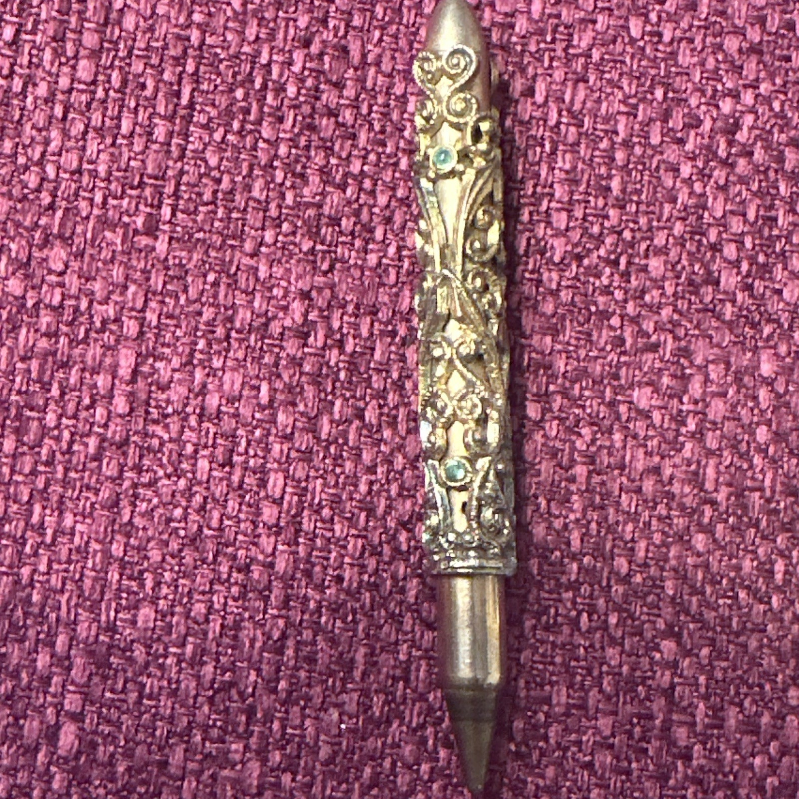 ✨1960s Ornate Gold Mechanical Pencils Chatelaine Style w/ Gem Accents✨