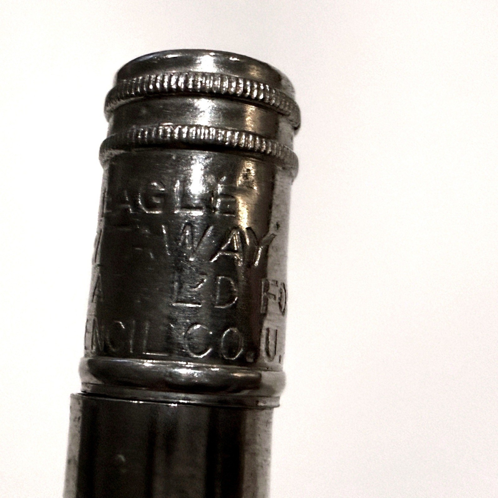 Vintage 1920s Eagle Pencil Mechanical Pencil Black Gold Marbled Celluloid USA
