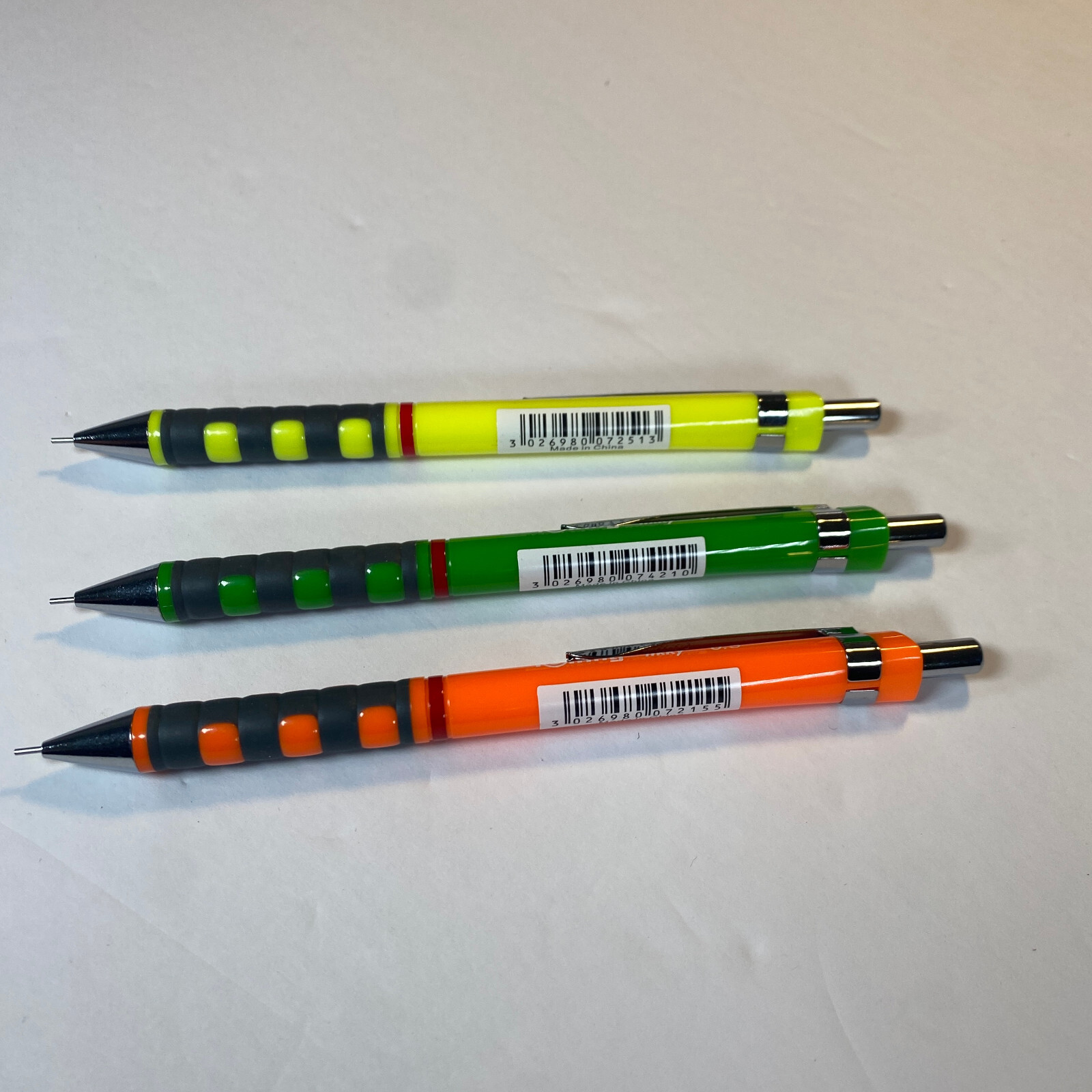 NEW Rotring Tikky 0.5 mm Mechanical Pencil Lot of 3 Grip Green Orange Yellow
