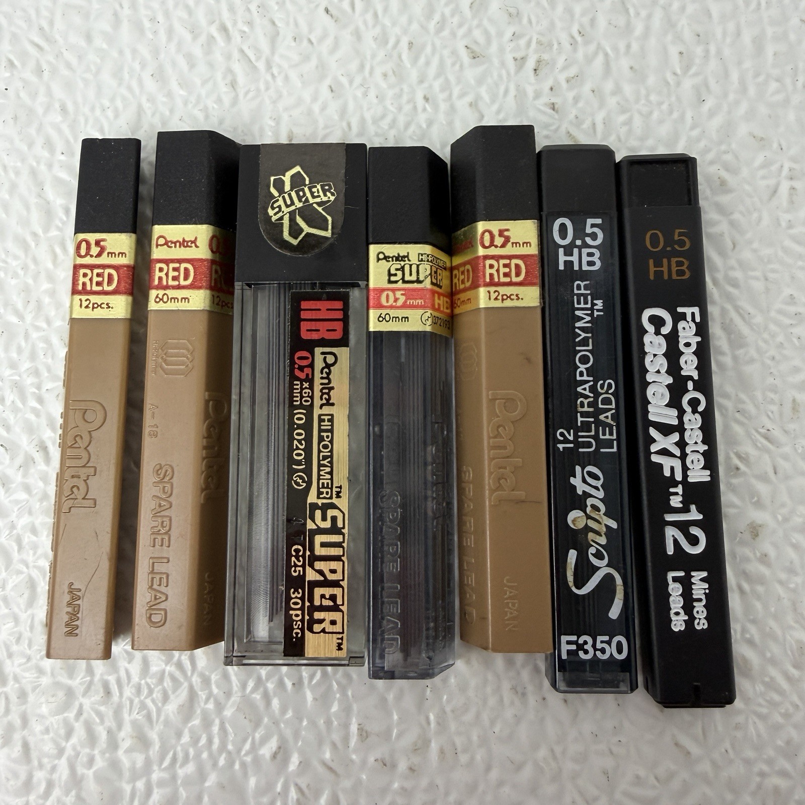 Vintage HB Hi Polymer Super 0.5mm And Pentel Pencil Lead Refill Lot