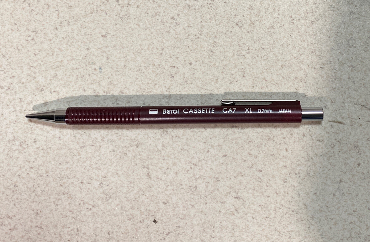 Vintage Berol Cassette CA-7 XL 0.7mm Mechanical Pencil Fine Maroon Barrel NOS