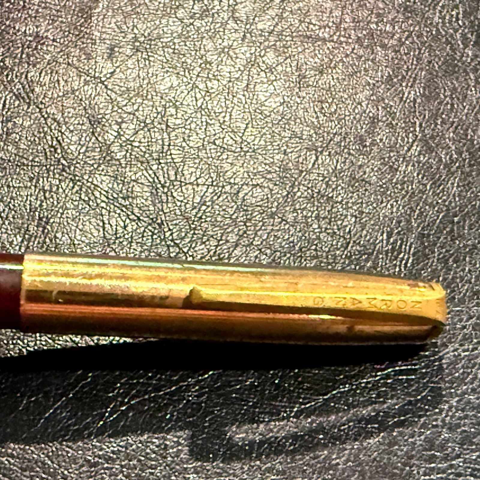 Vintage MCM Norman Mechanical Pencil Burgundy Plastic Gold Tone Office Retro USA
