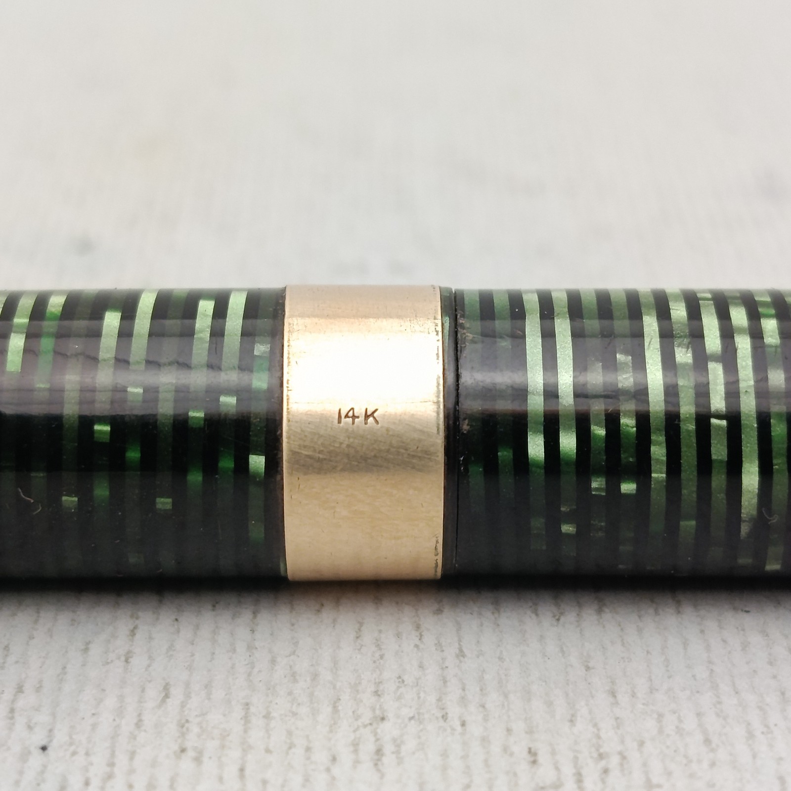 Parker Vacumatic Major Mechanical Pencil SOLID 14K Band Canada Emerald Pearl VTG