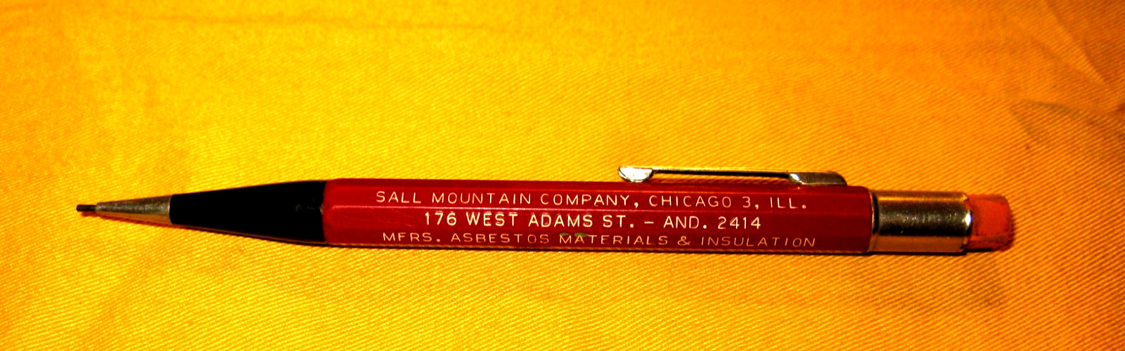 VTG. MAROON 76 JUMBO AUTOPOINT .9MM MECHANICAL PENCIL W/SALL MOUNTAIN CO. ADV.